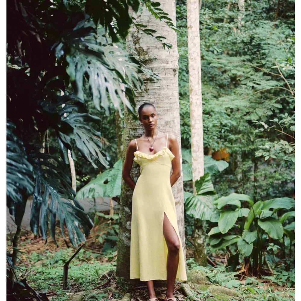 RAMIE MIDI DRESS WITH RUFFLE - Picture 2 of 9